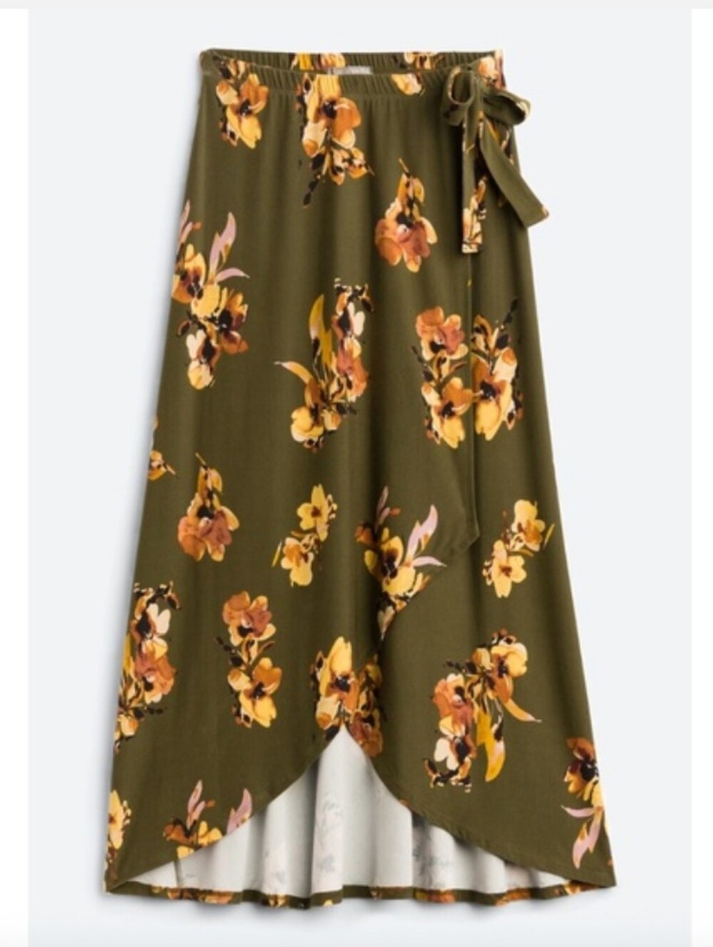 Loveappella Madyson Faux Wrap Knit Midi Skirt- LP